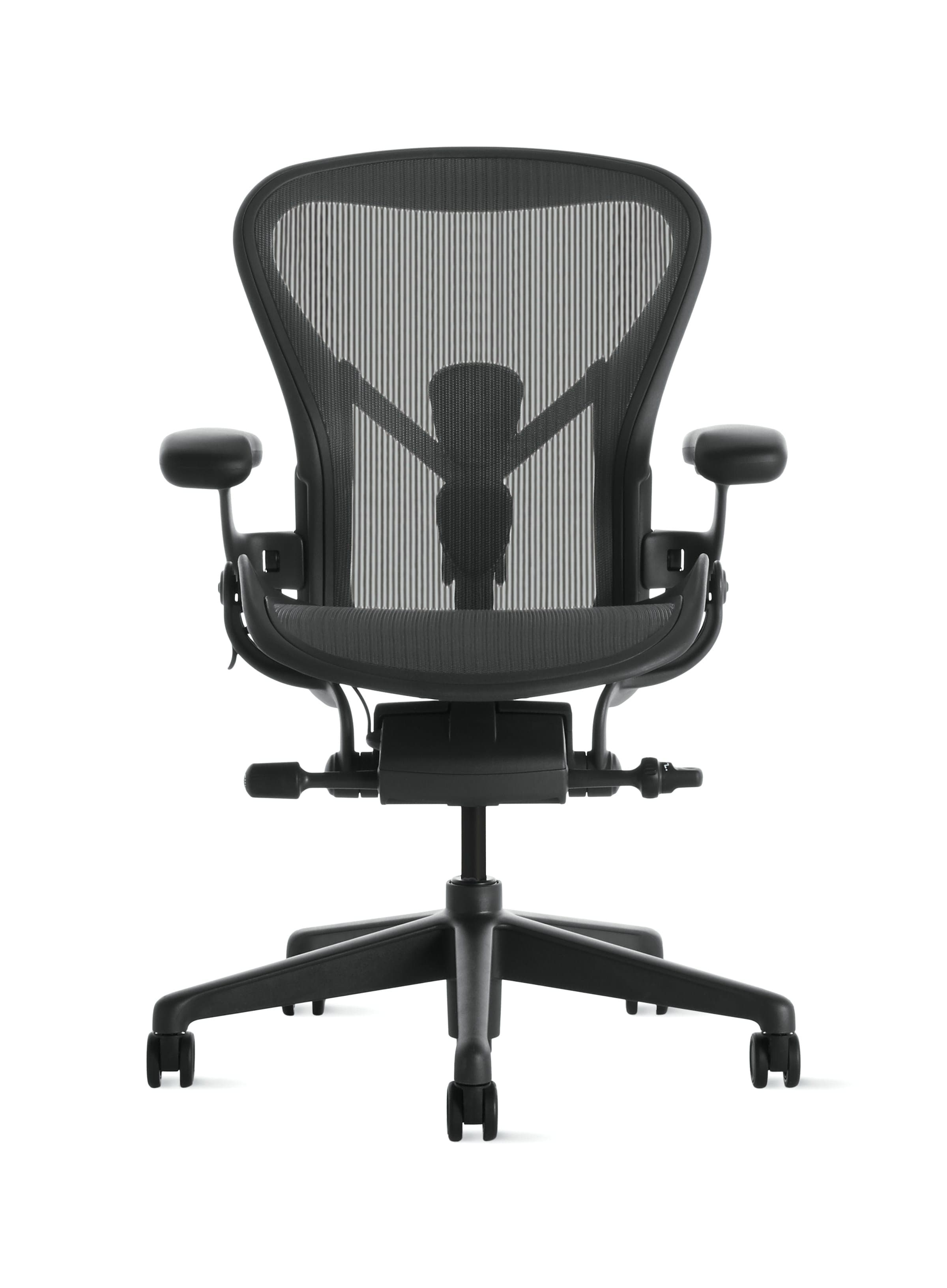 Кресло Aeron цвета графит — вид спереди