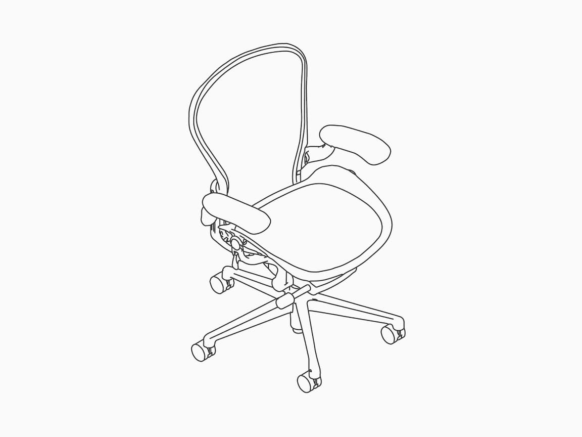 שרטוט קווי של כיסא Aeron